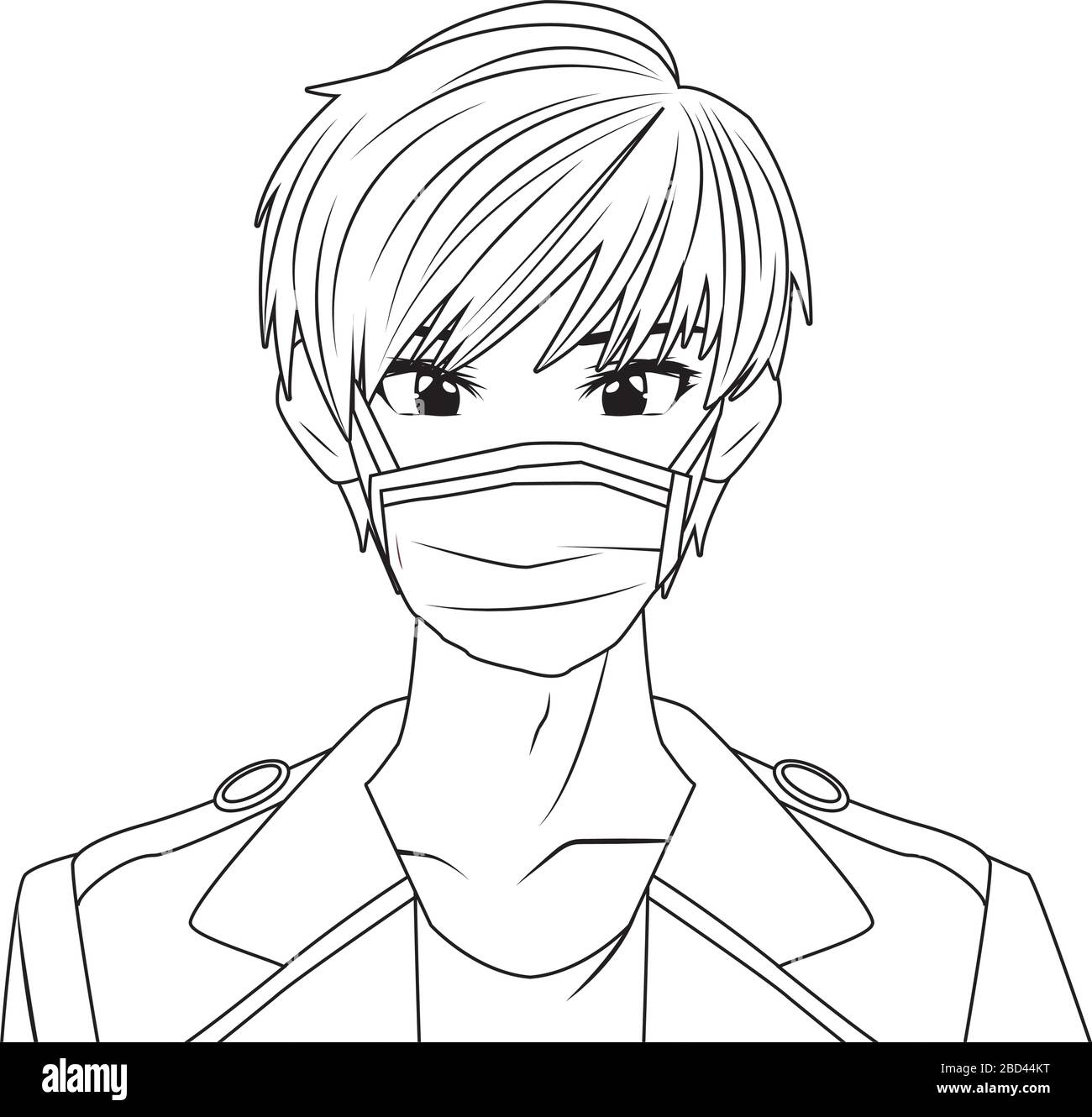 young man using face mask anime character Stock Vector Image & Art - Alamy