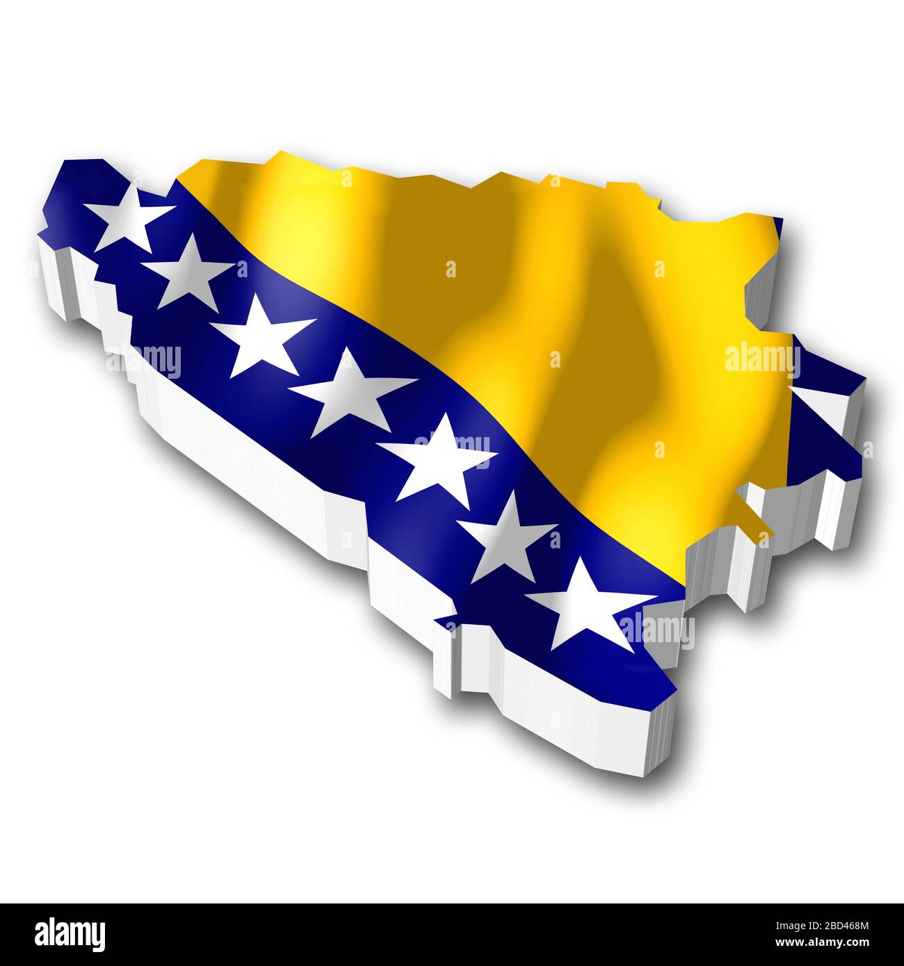 3D flag - Bosnia and Herzegovina Stock Photo - Alamy