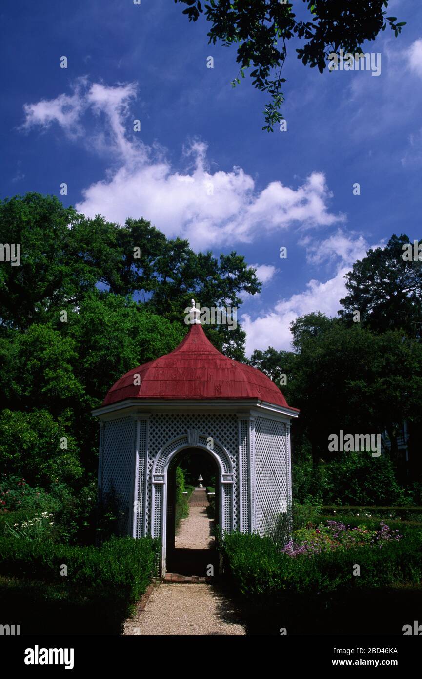 Flower Garden, Rosedown Plantation State Historic Site, Louisiana Stock