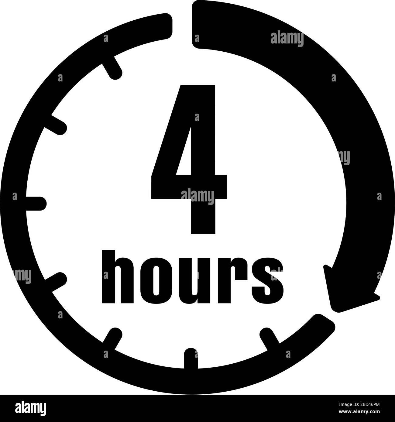 Timer, clock vector icon illustration ( 4 hours Stock Vector Image ...