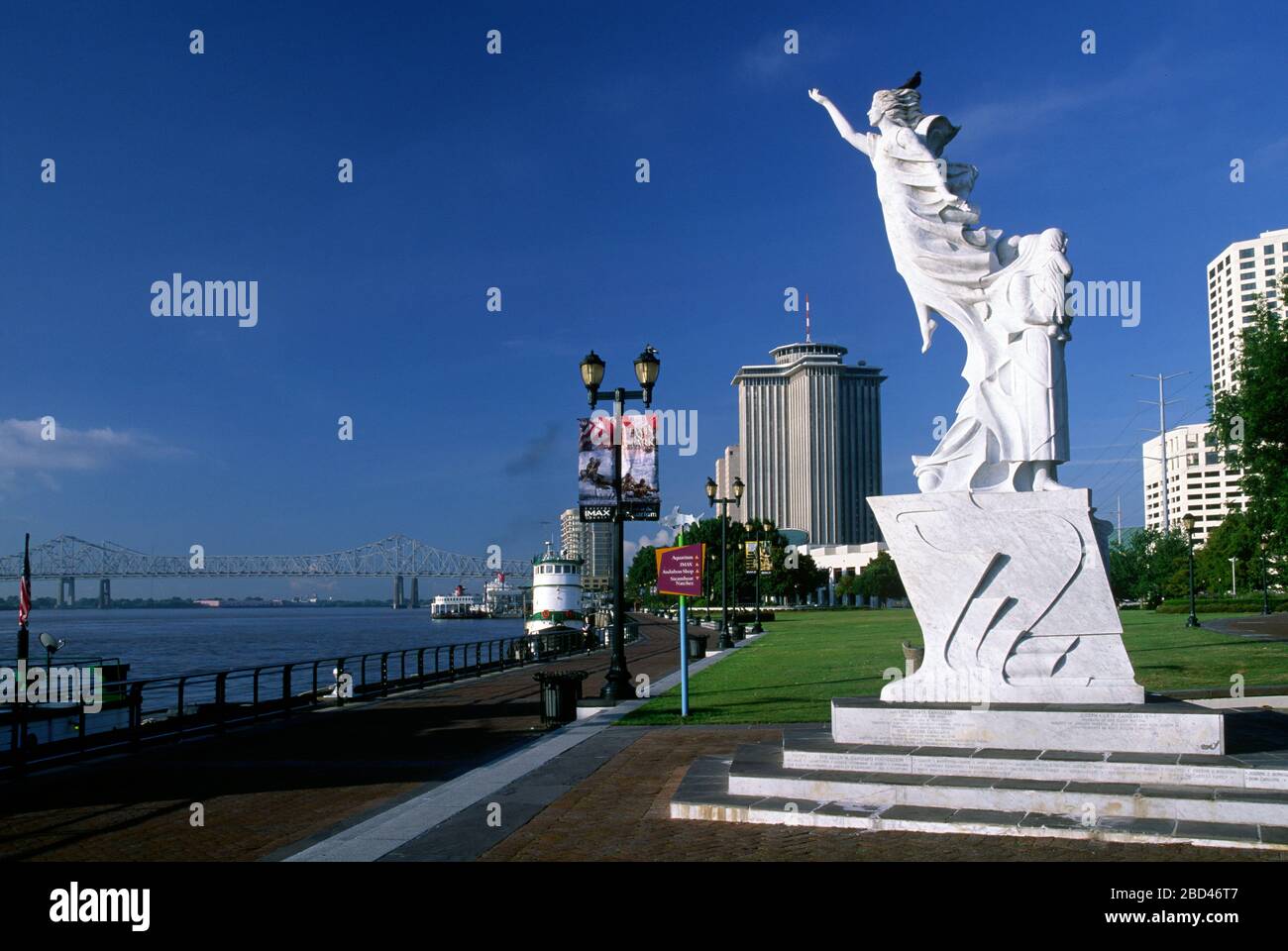 Monument to the Immigrant, Woldenberg Riverfront Park, New Orleans, Louisiana Stock Photo