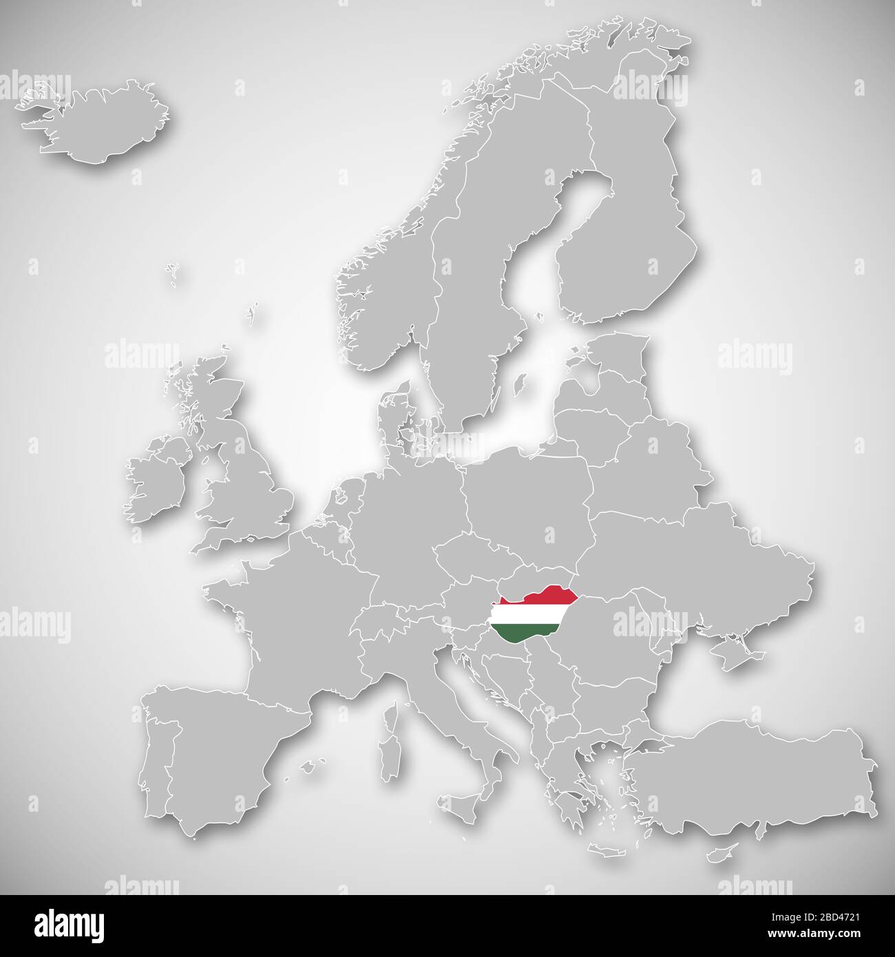 Map Of Europe Hungary Stock Photo Alamy Map Of Europe Hungary 2BD4721 