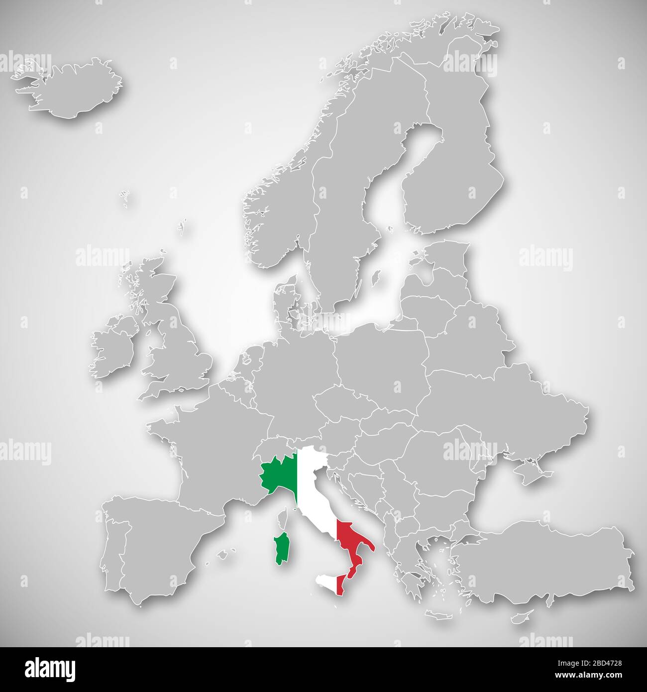 Map of Europe Italy Stock Photo - Map Of Europe Italy 2BD4728