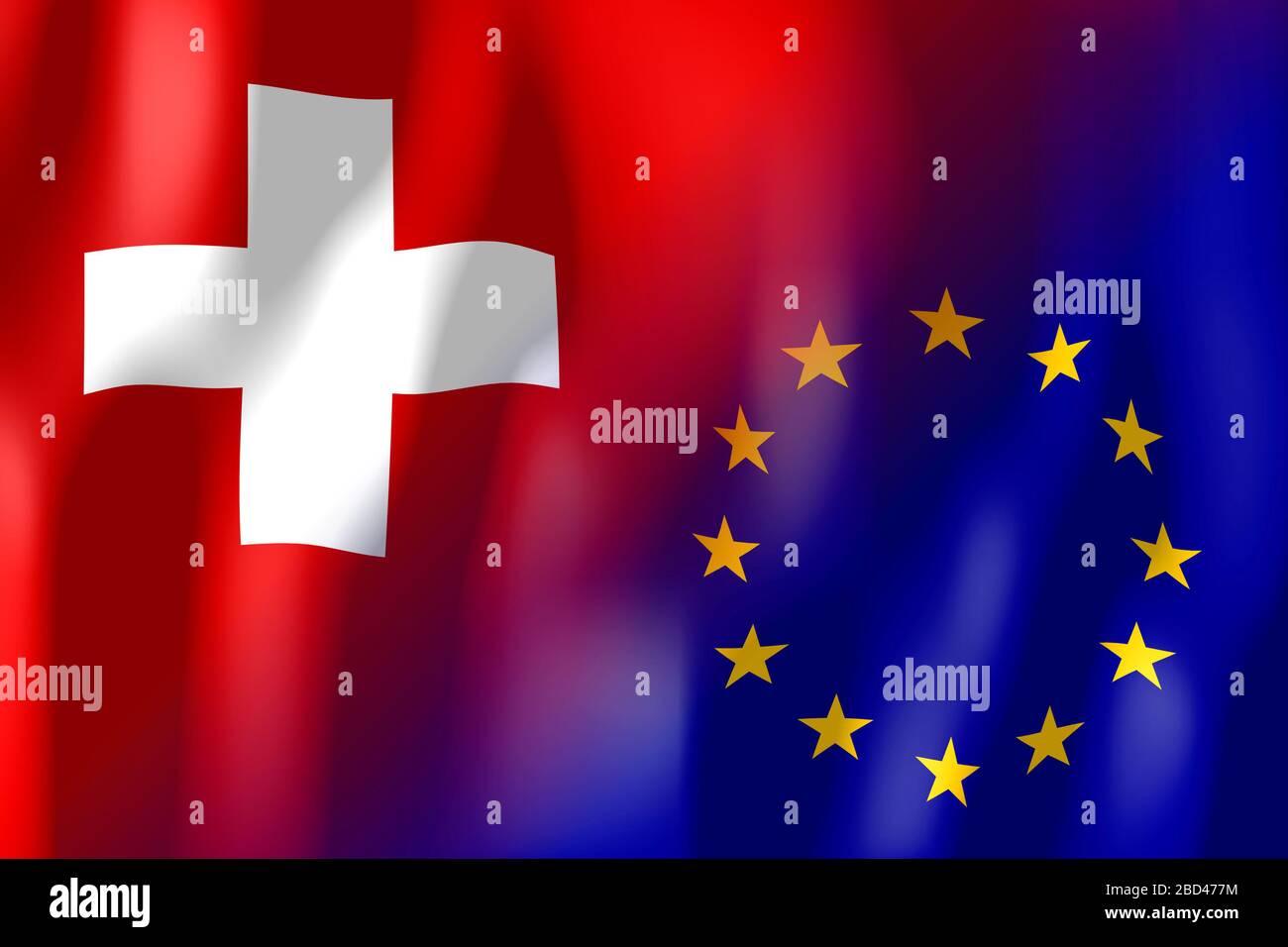 Switzerland and European Union flags Stock Photo Alamy