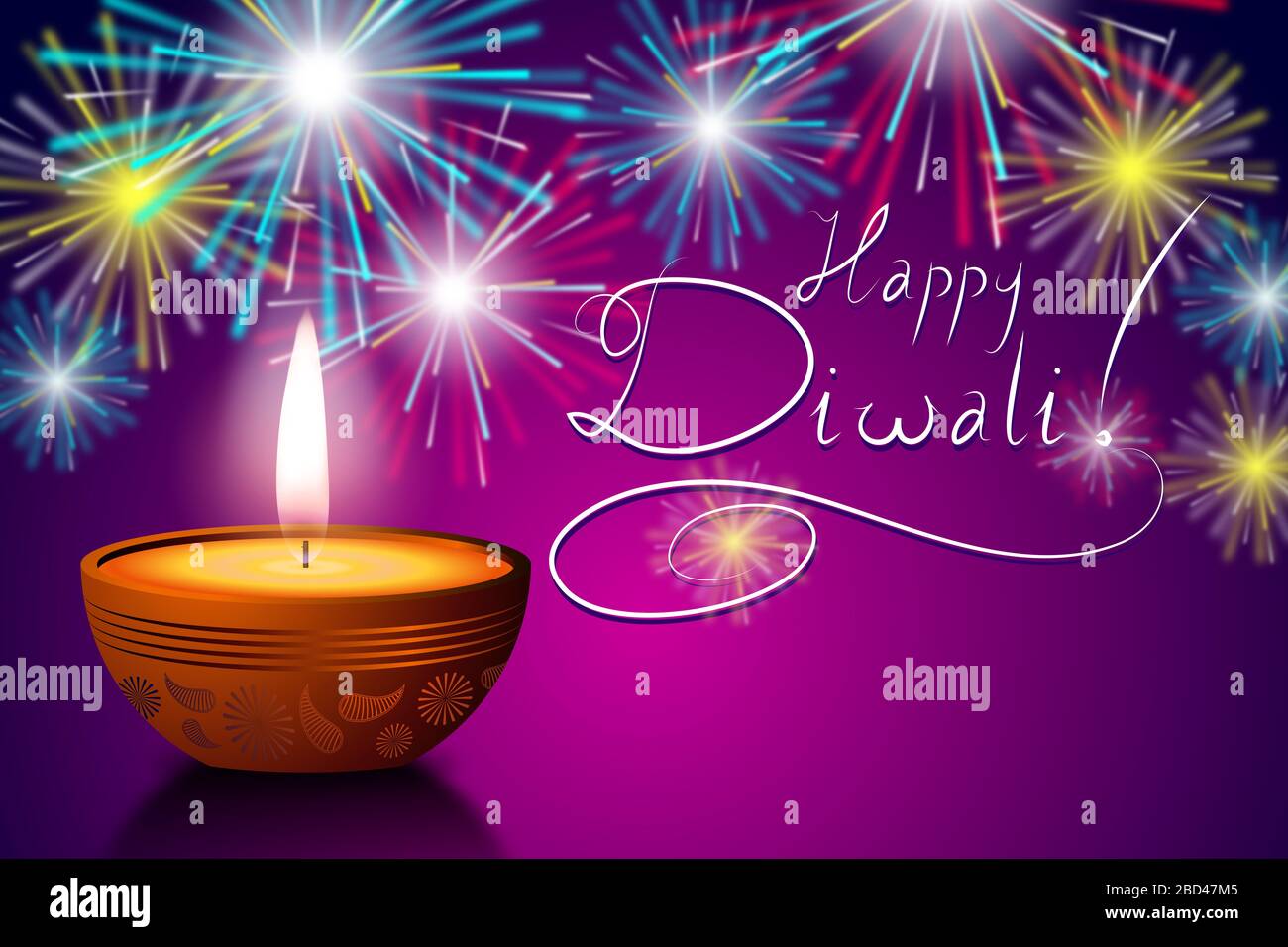 Happy Diwali card - illustration Stock Photo - Alamy