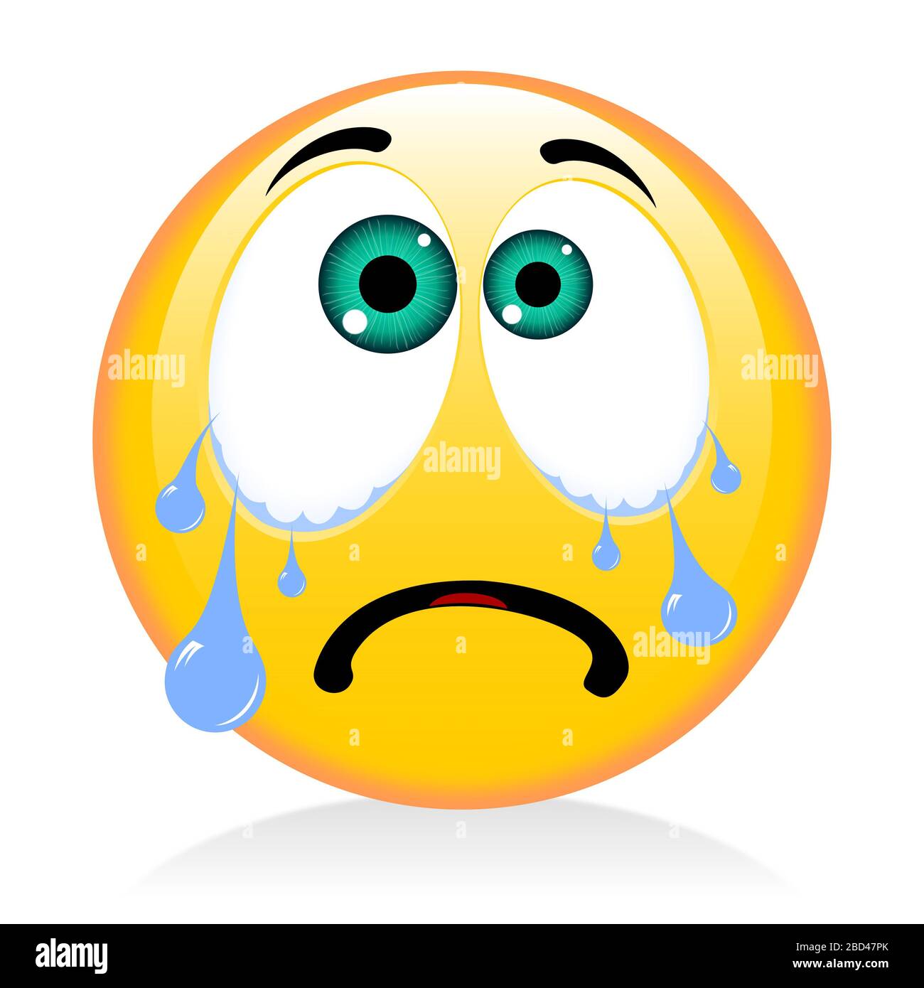 Shatterproof White Crying Face Cry Funny Cartoon Crying Smiley