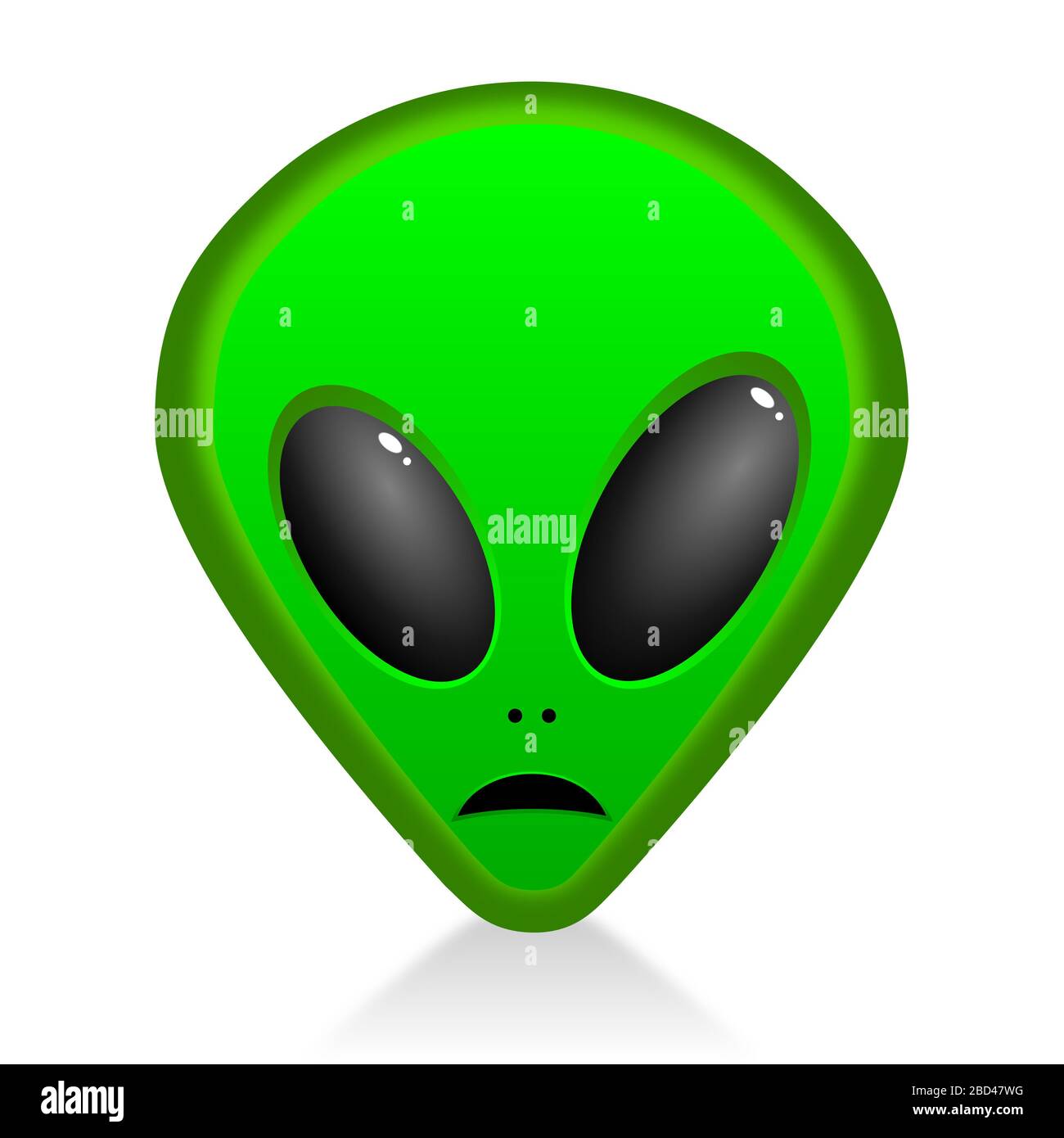 Emoji, emoticon - ufo, alien Stock Photo