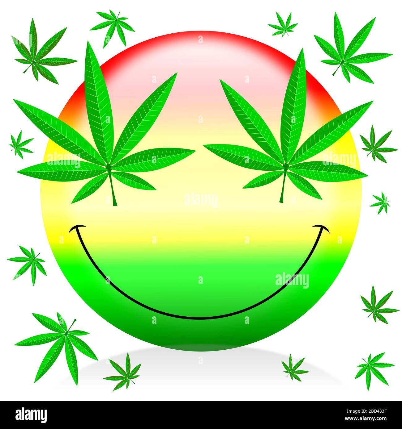 Happy marijuana emoticon cartoon illustration Stock Photo Alamy