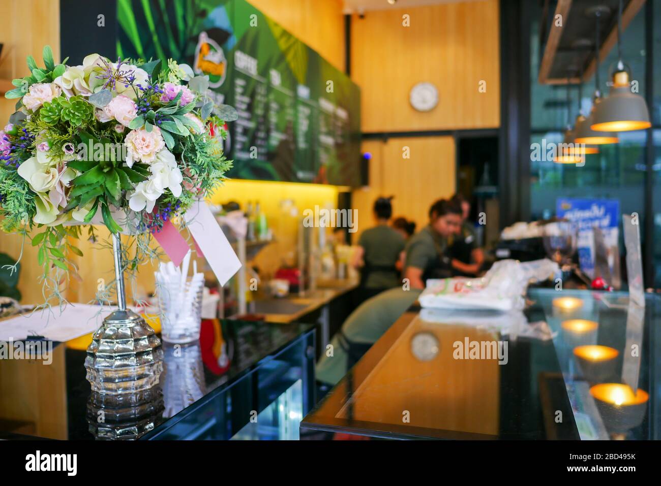 Bangkok, Thailand September, 2019 People are taking lunch break in Cafe Amazon at Bangkok