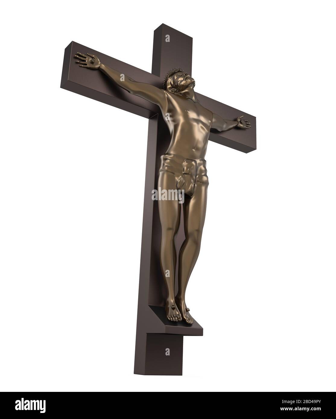 Statue of the Crucifixion of Jesus Christ Isolated Stock Photo