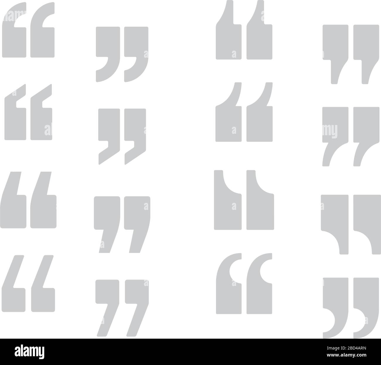 Double quotation mark icon. Flat vector illustration Stock Vector Image