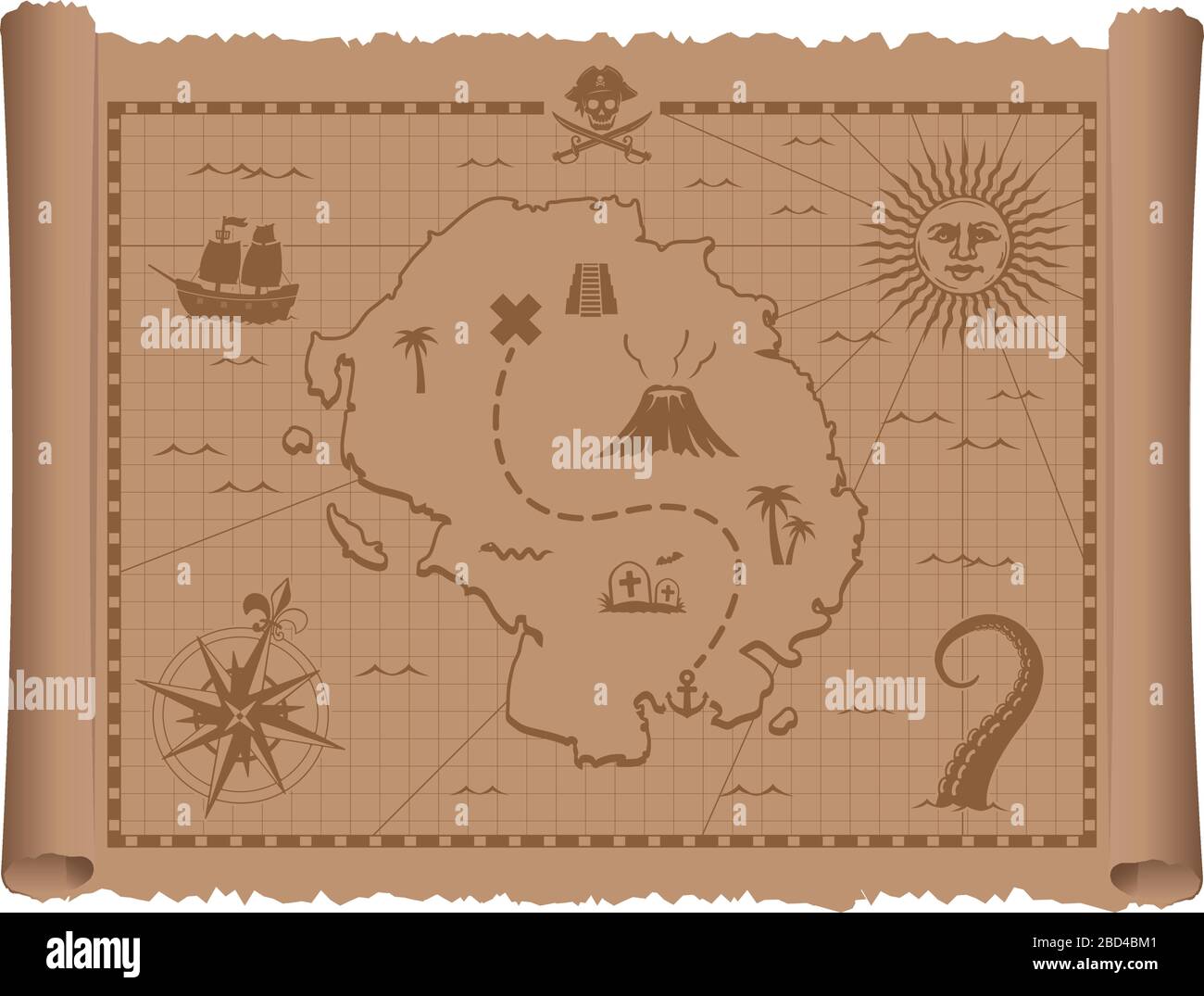 Treasure island map hi-res stock photography and images - Alamy