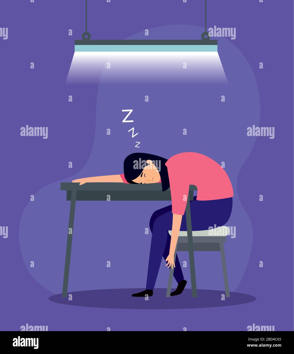 Woman Sleeping In Workplace Icon Stock Vector Image And Art Alamy