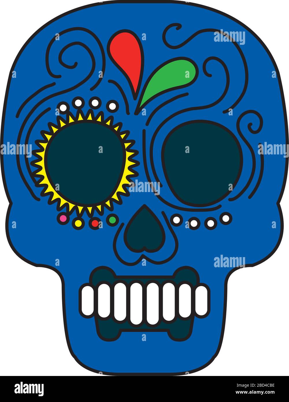 Isolated mexican skull vector design Stock Vector Image & Art - Alamy