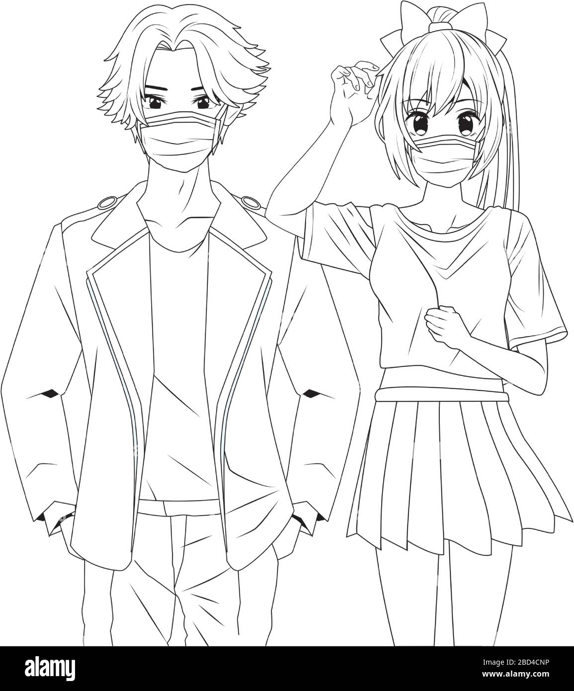 Cute Two Kids Coloring Pages Coloring Pages Teen Coloring Pages Print  Outline Sketch Drawing Vector Anime Couple Drawing Anime Couple Outline Anime  Couple Sketch PNG and Vector with Transparent Background for Free
