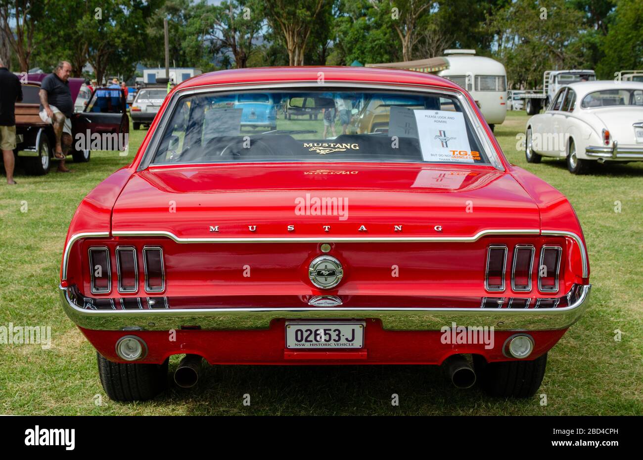 Rear view 1968 Ford Mustang V8 First Generation Hardtop Coupe. Stock Photo