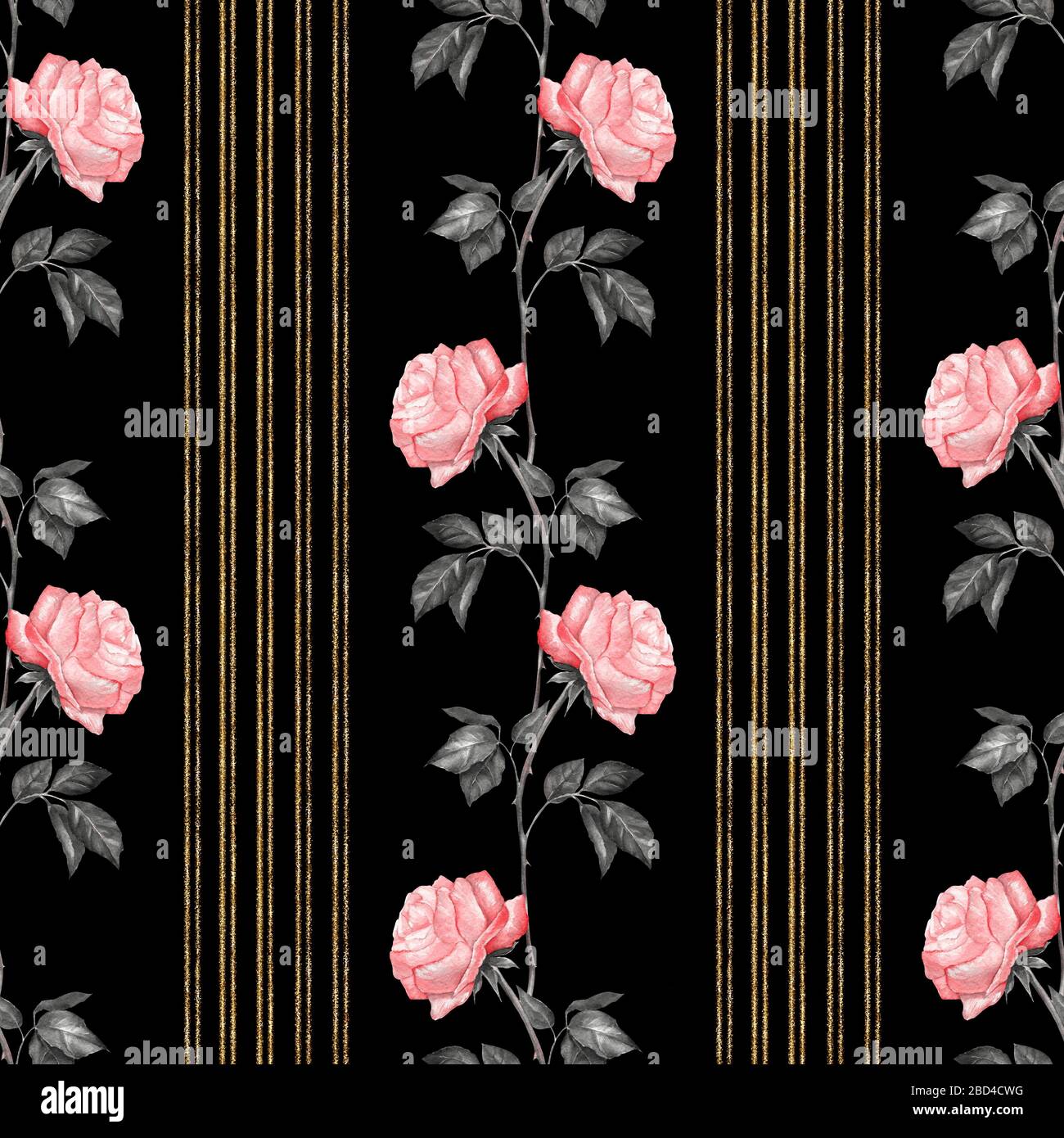 Floral border on black background hires stock photography and images