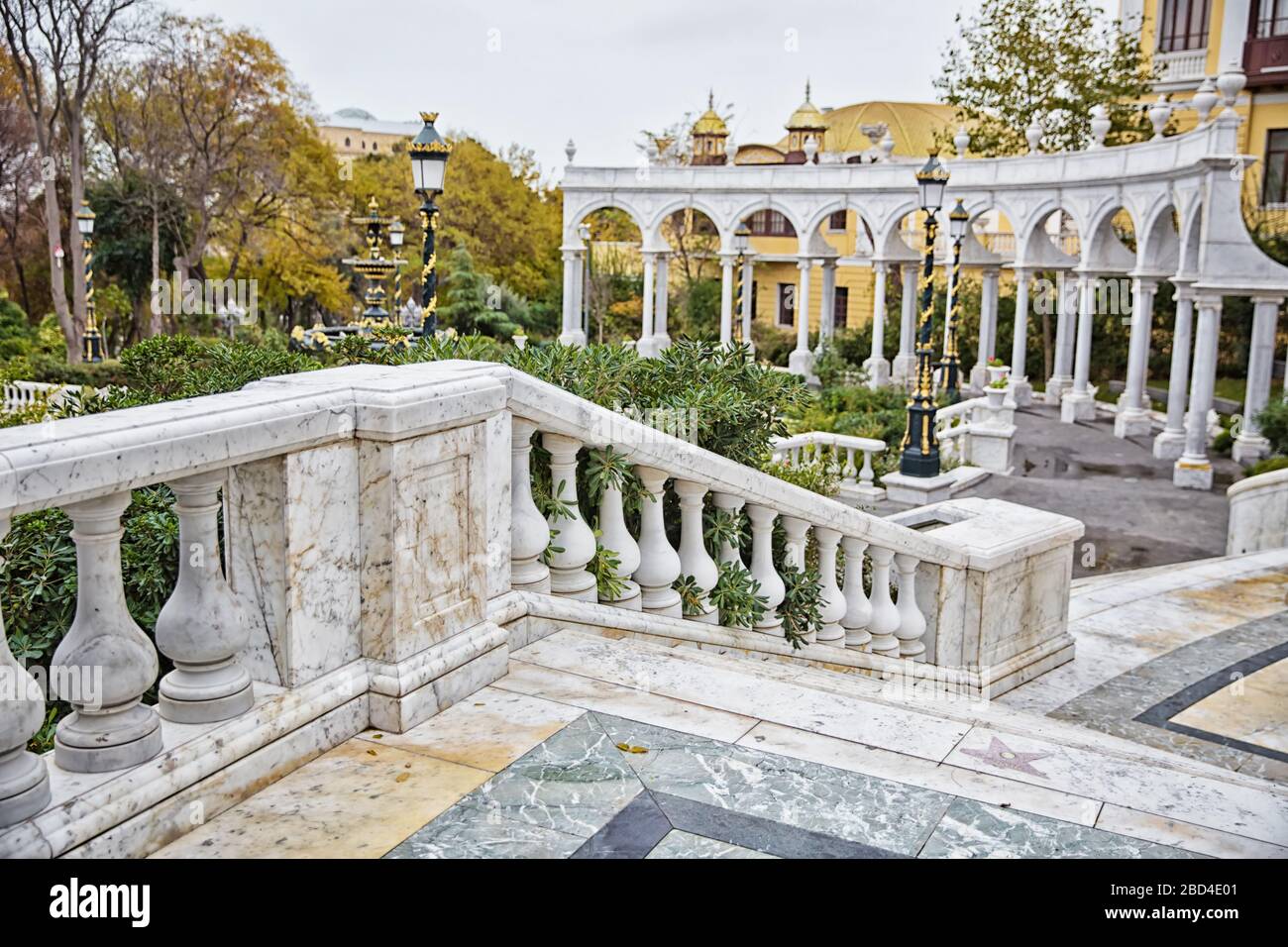 Fountain In The Philarmony Park In Baku City Azerbaijan