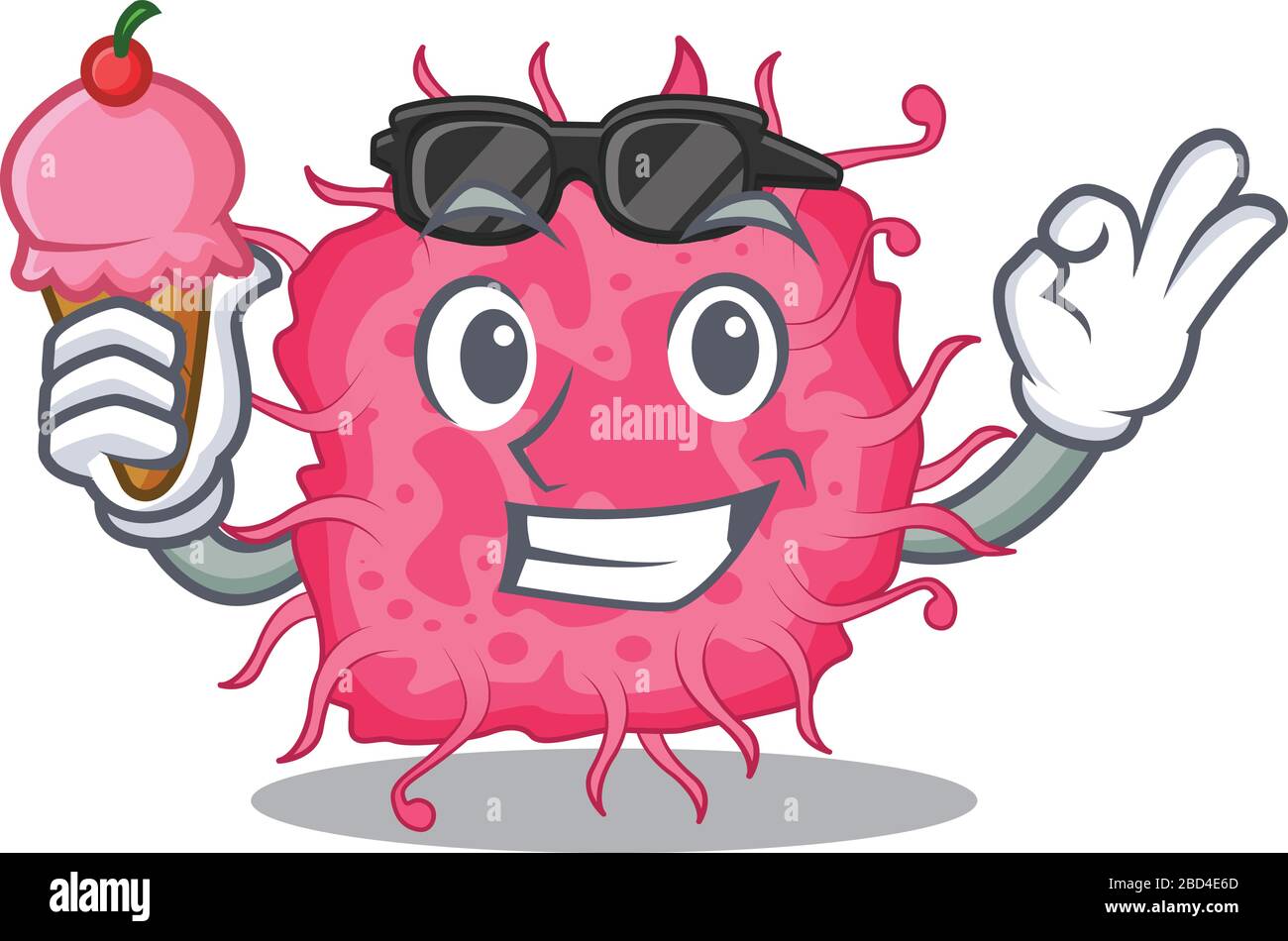 Cartoon design concept of pathogenic bacteria having an ice cream Stock Vector Image & Art Alamy