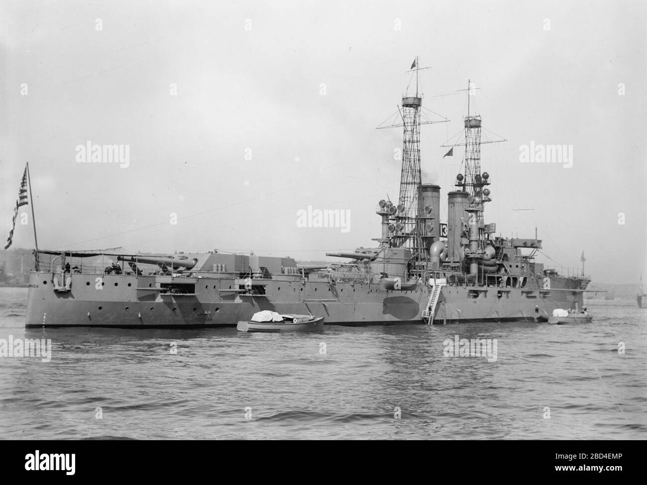 USS Florida (BB30) Floridaclass battleship ca. 19101915 Stock Photo