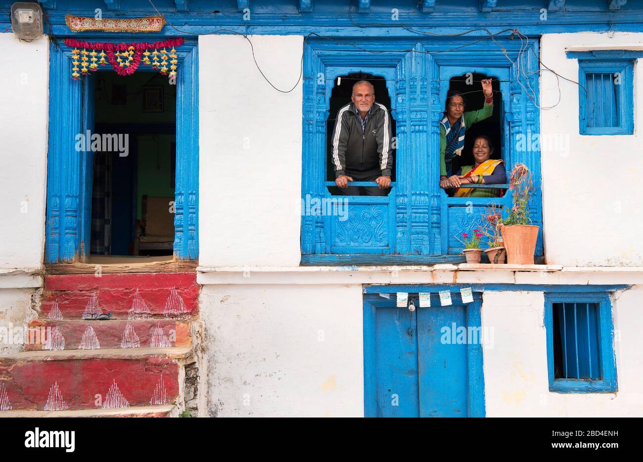 The image of Local village people at home in Sitlakhet, Almora in Kumaon, Uttaranchal, India, Asia Stock Photo