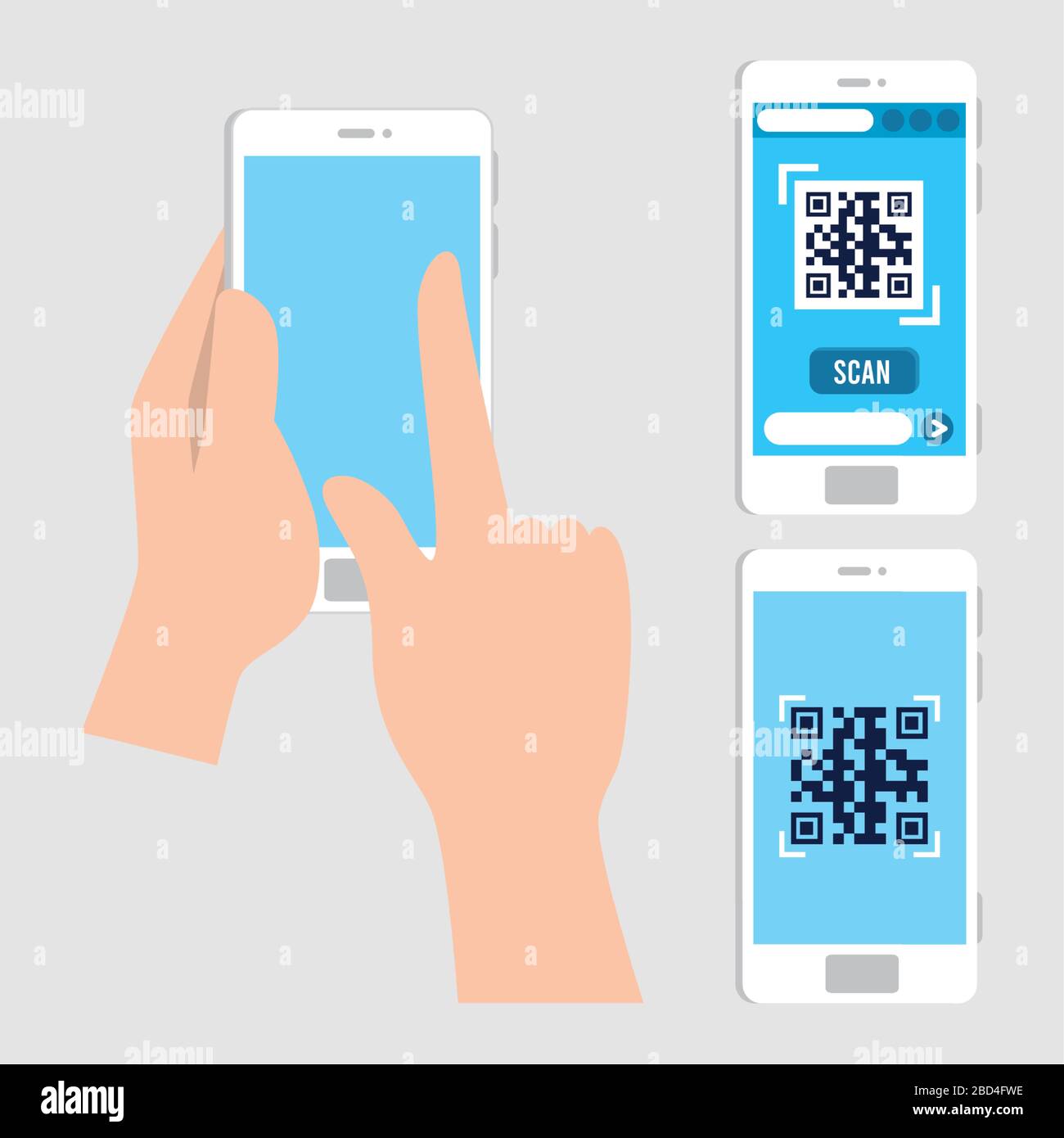 qr code inside smartphones vector design Stock Vector Image & Art - Alamy