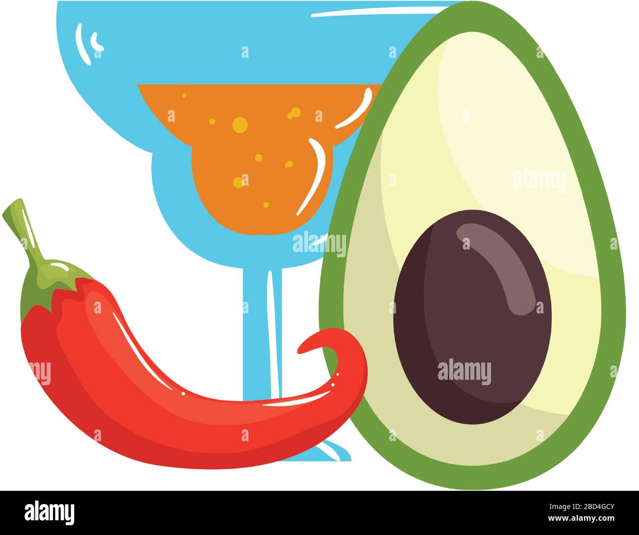 Isolated mexican cocktail avocado and chilli vector design Stock Vector ...