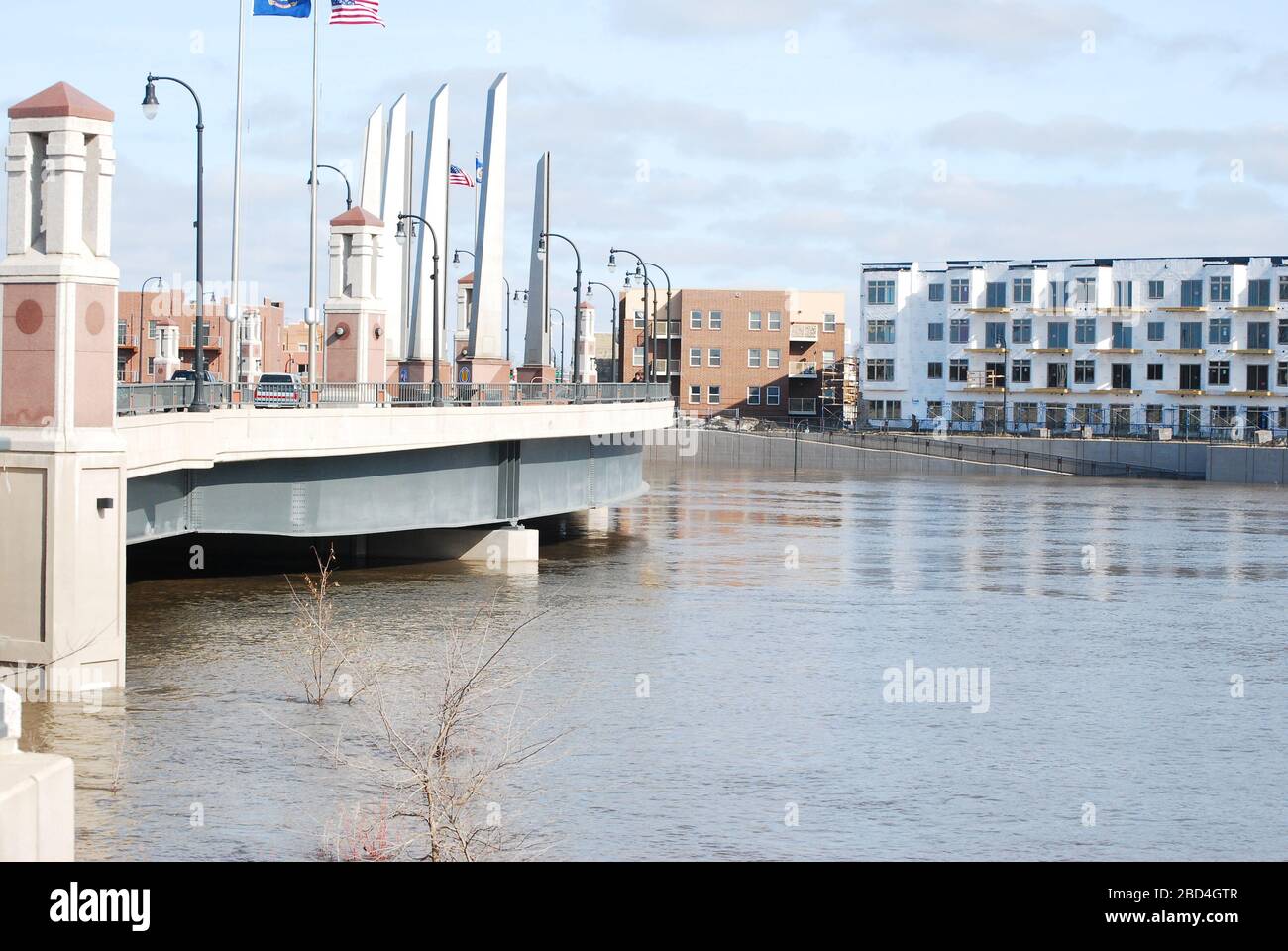 March 19, 2010 Red River floodwaters in Fargo, ND. Photo taken from
