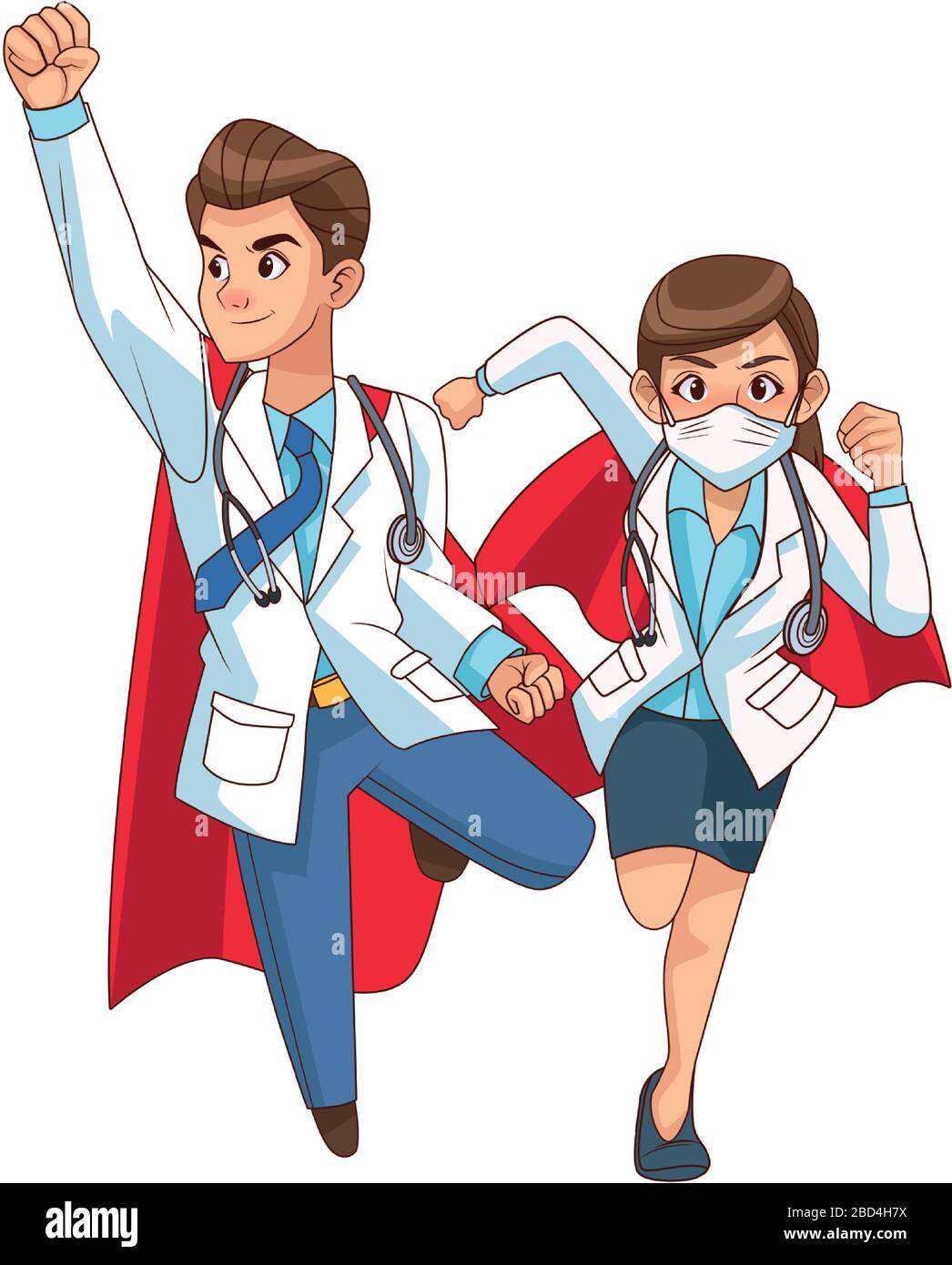 super doctors couple comic characters Stock Vector Image & Art - Alamy