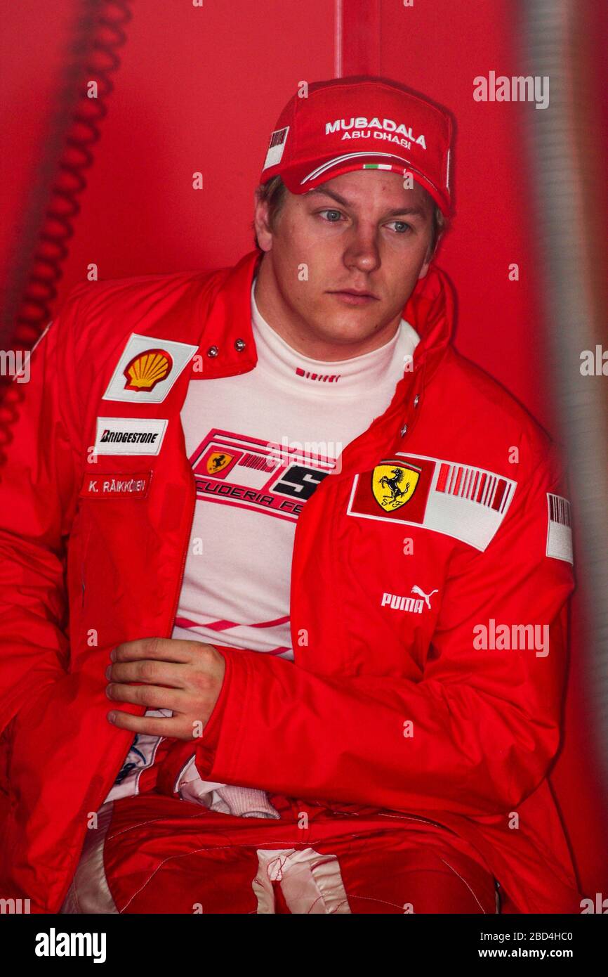Kimi Raikkonen, Ferrari F60, F1 test 2009, CIrcuit de Catalunya, Montmelò Stock Photo