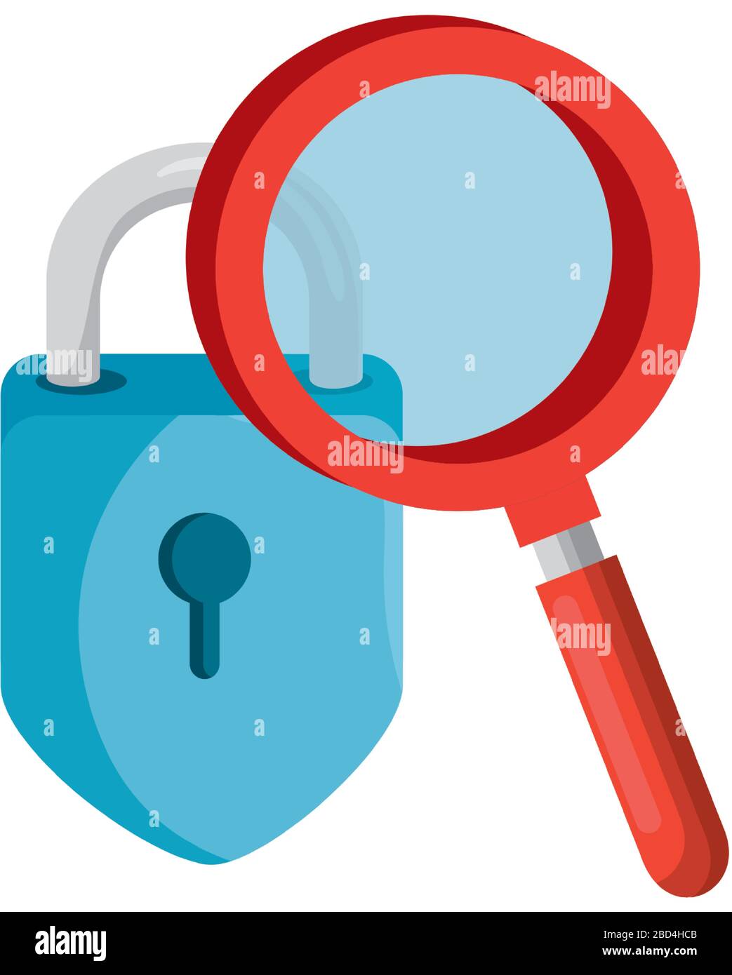 Isolated padlock and lupe vector design Stock Vector Image & Art - Alamy