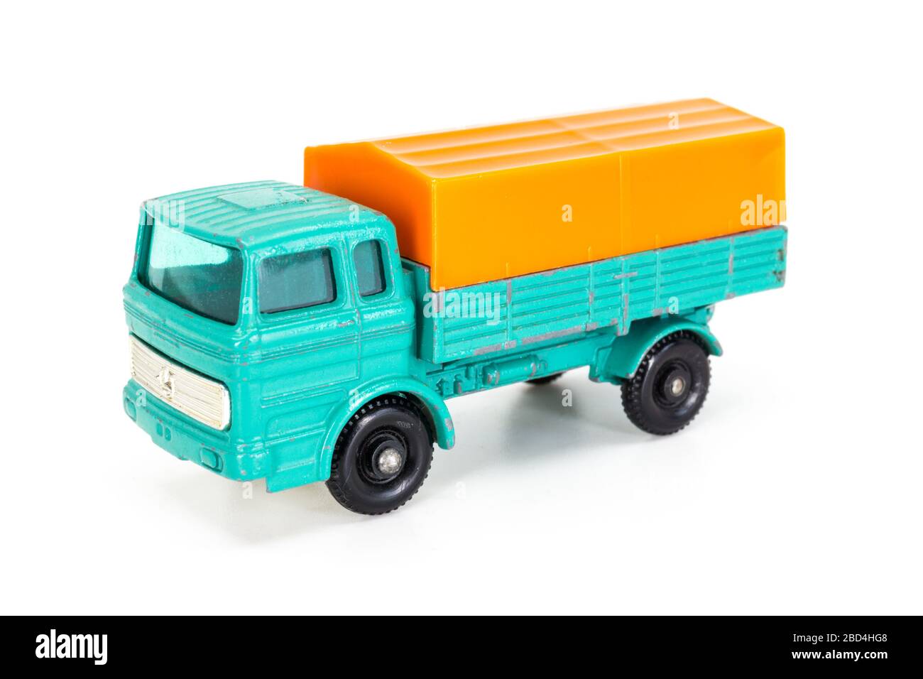 Lesney Products Matchbox model toy car 1-75 series no.1 Mercedes-Benz Covered Truck Stock Photo
