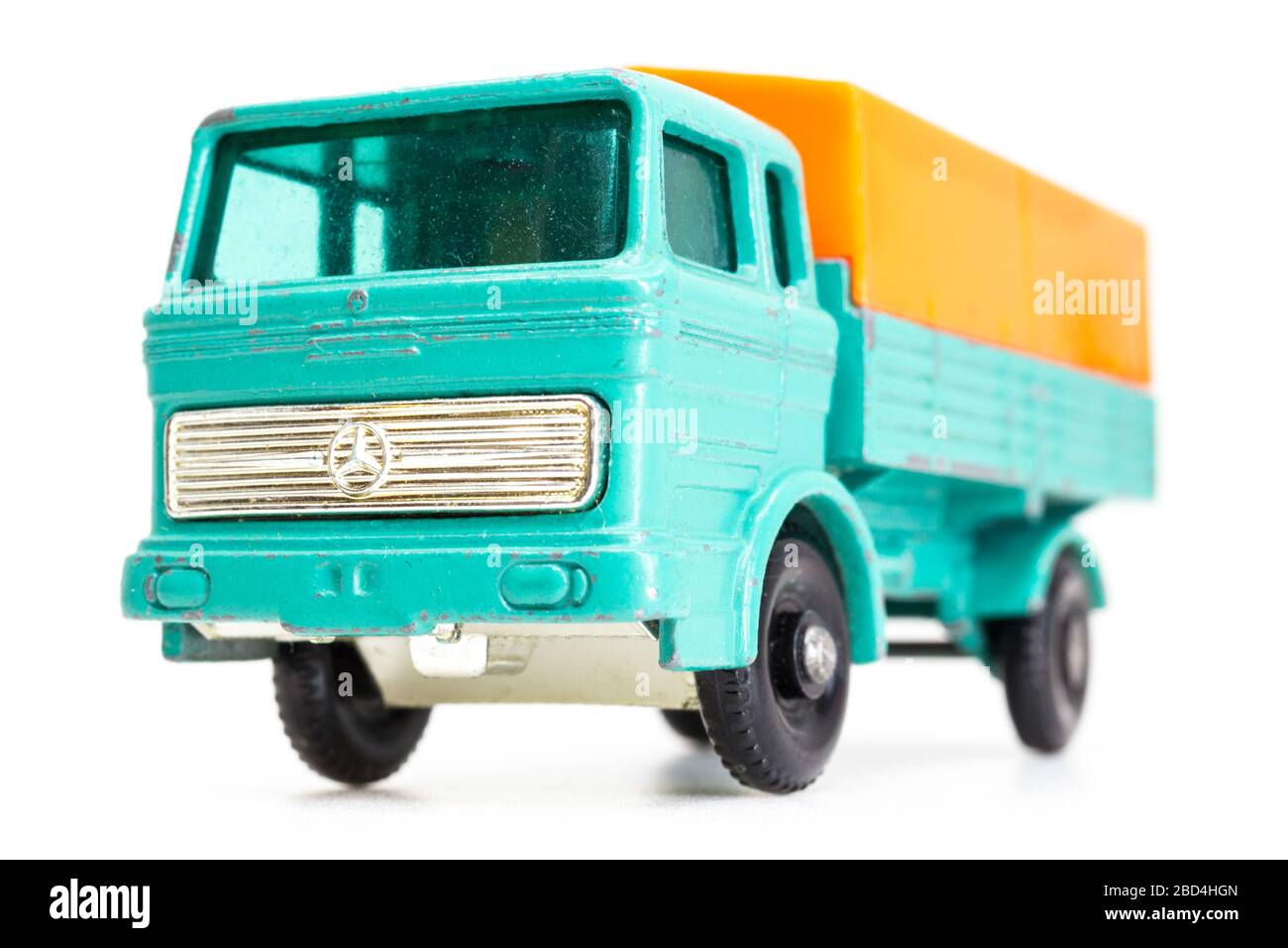 Lesney Products Matchbox model toy car 1-75 series no.1 Mercedes-Benz Covered Truck Stock Photo