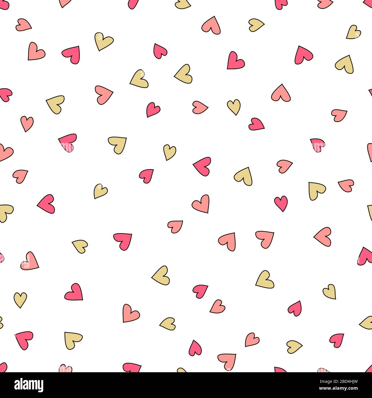 Seamless background pattern with pink hearts. Vector illustration. Valentines Day. Stock Vector