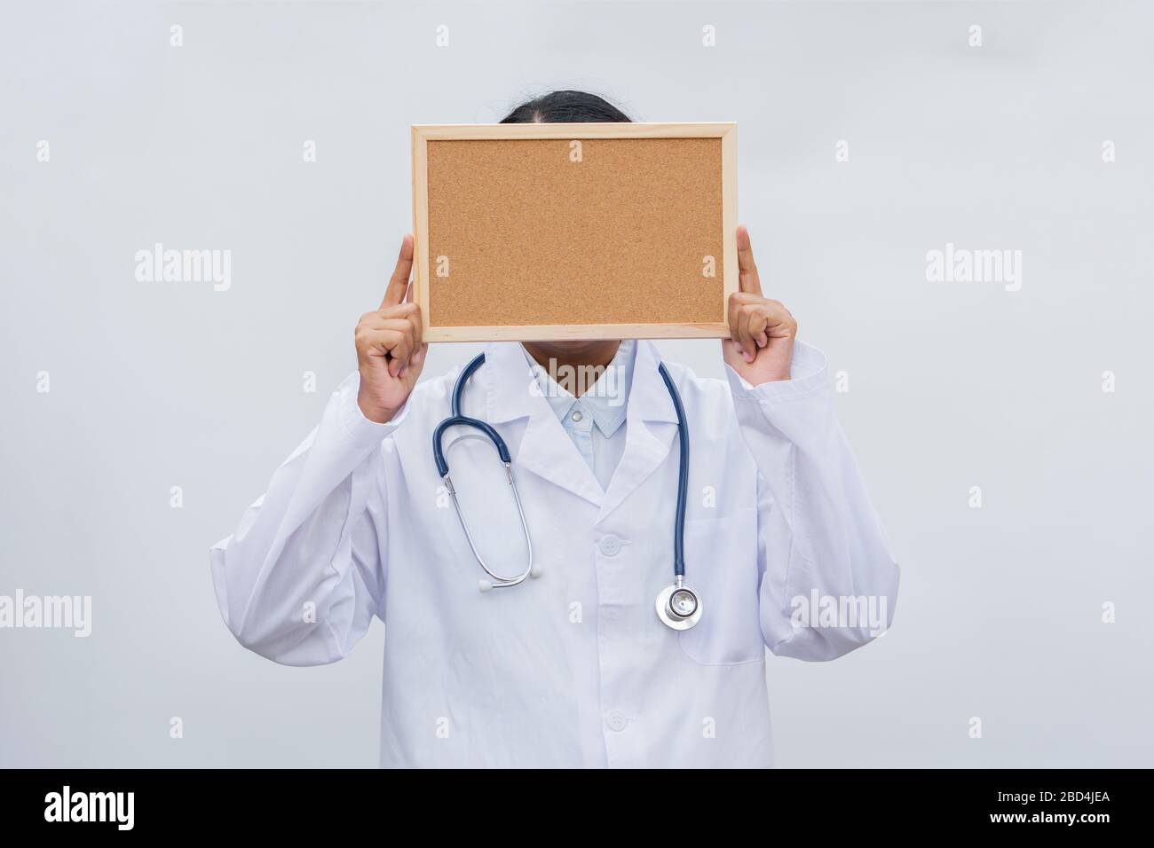 profession doctor in white coat over white isolated background with ...