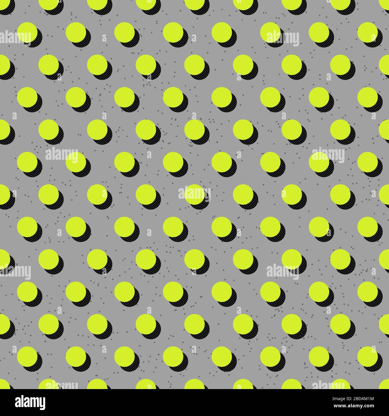 Abstract seamless bright green polka dot pattern on gray background, Circles repeating backdrop. Vector illustration Stock Vector