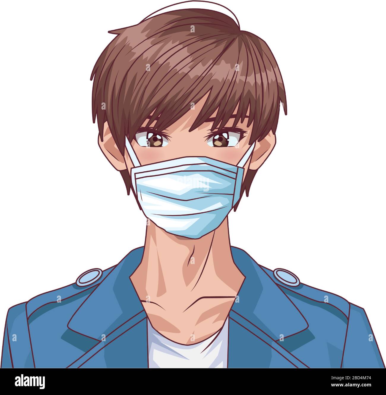 young man using face mask anime character Stock Vector Image & Art Alamy