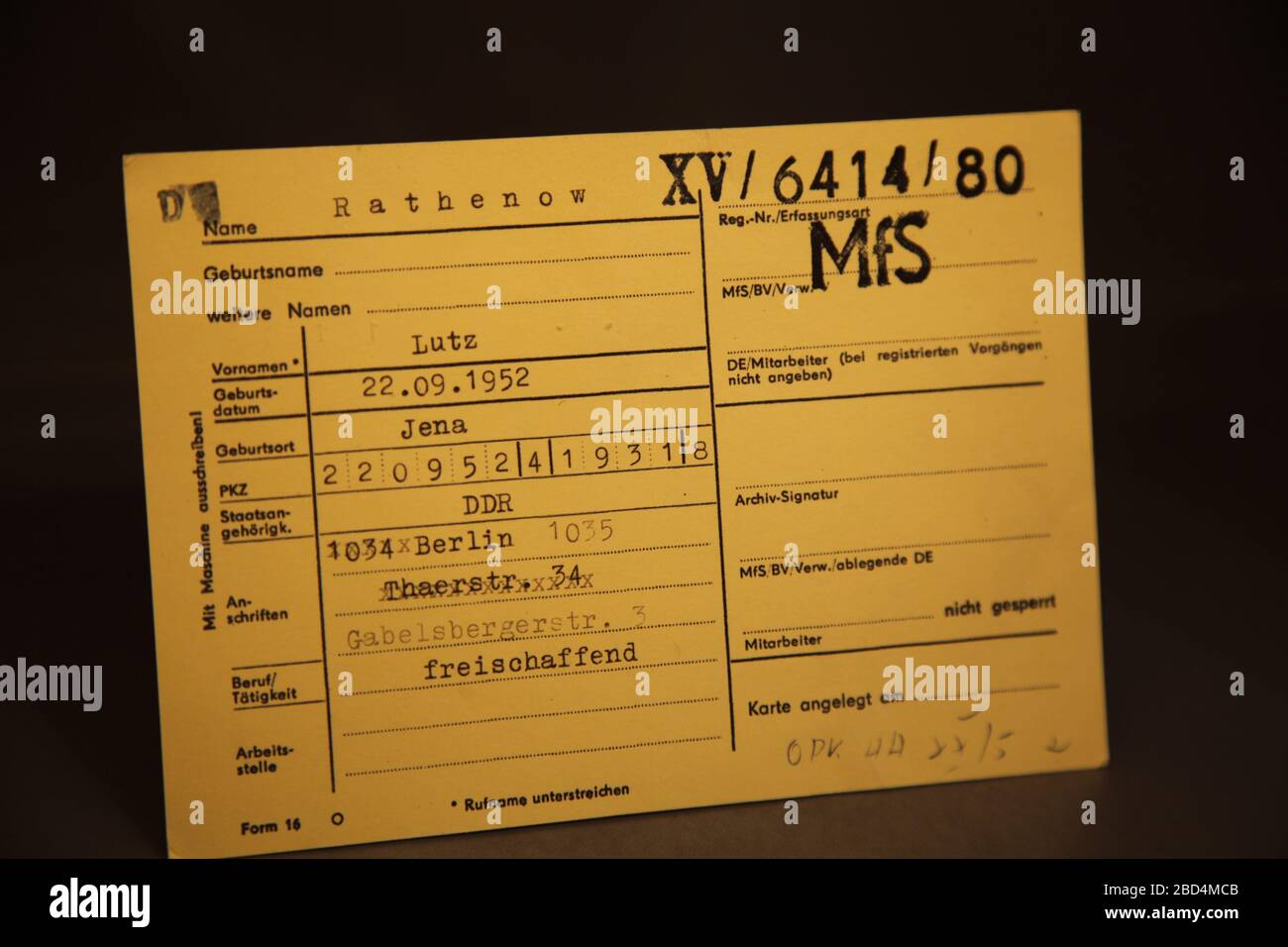 Archiv der Stasi (Ministerium für Staatssicherheit der Deutschen  Demokratischen Republik) im Stasi Unterlagen Archiv, BStU Der  Bundesbeauftragte für Stock Photo - Alamy