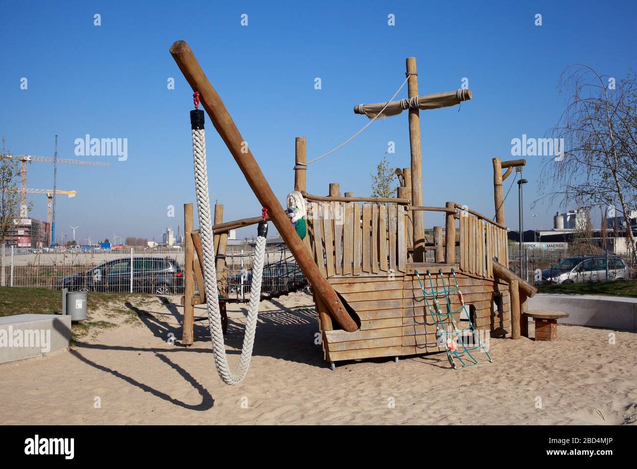 Empty playground, closed due to corona virus, forbidden to enter, Germany,  Europe Stock Photo - Alamy