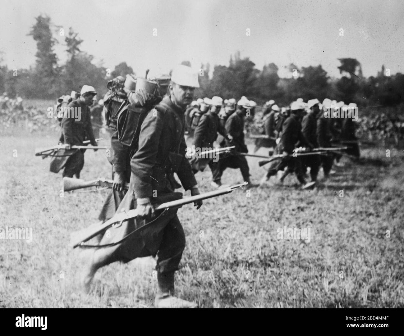 Serbian soldiers ca. April 1914 Stock Photo