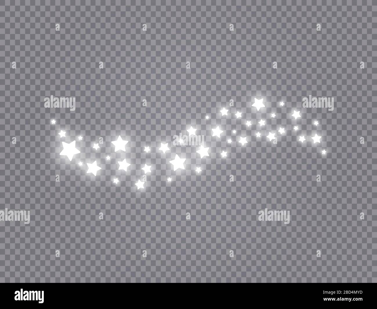 Glowing light effect with many glitter particles isolated on ...