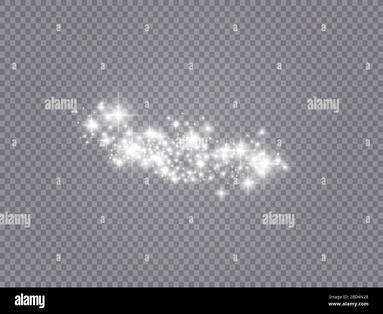 Glowing light effect with many glitter particles isolated on ...