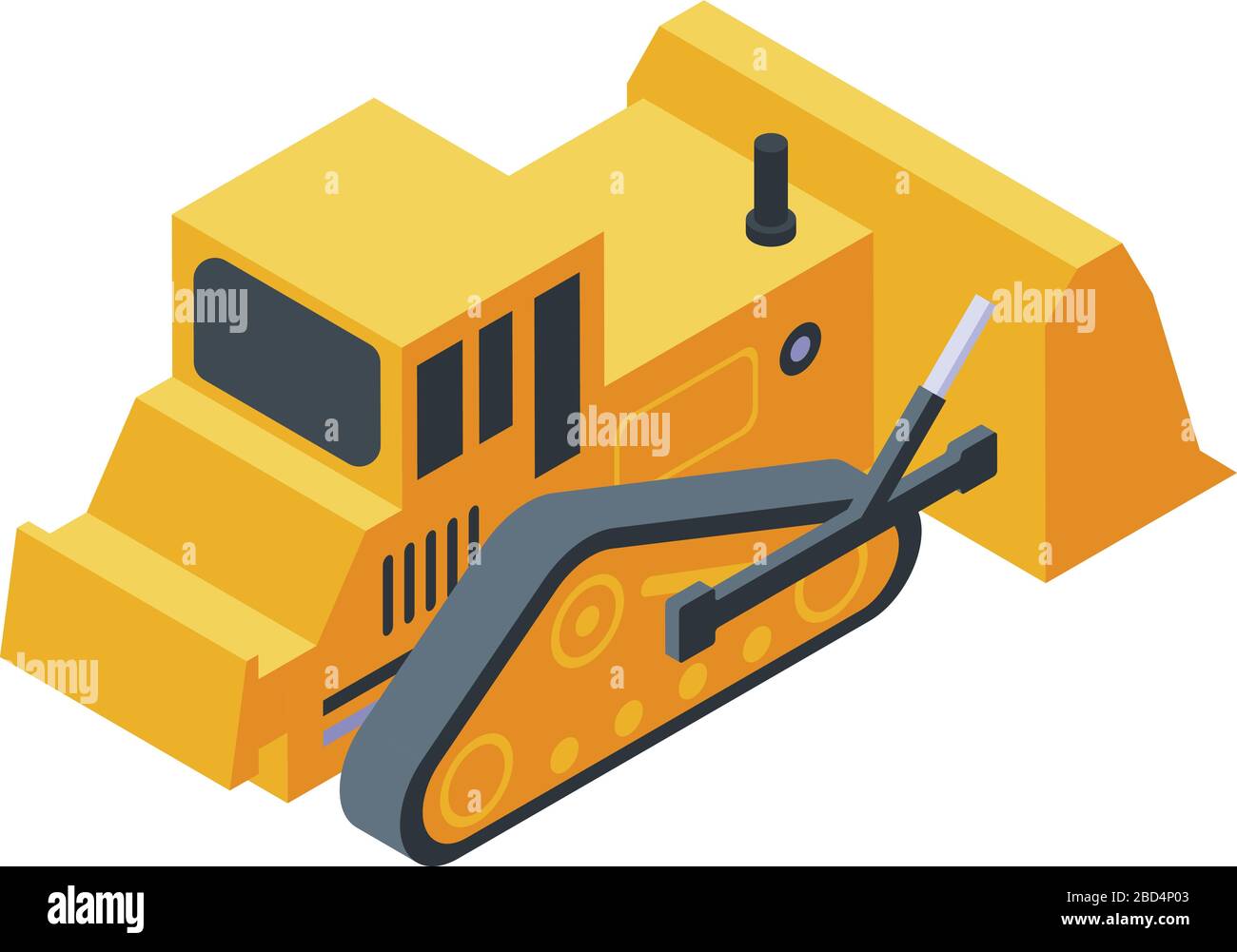 Bulldozer machine icon, isometric style Stock Vector
