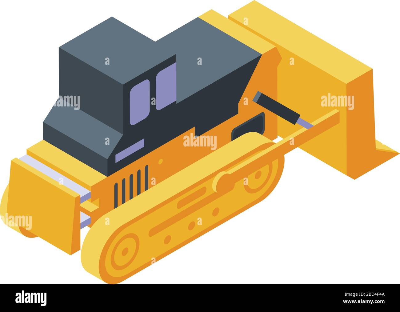 Construction bulldozer icon, isometric style Stock Vector