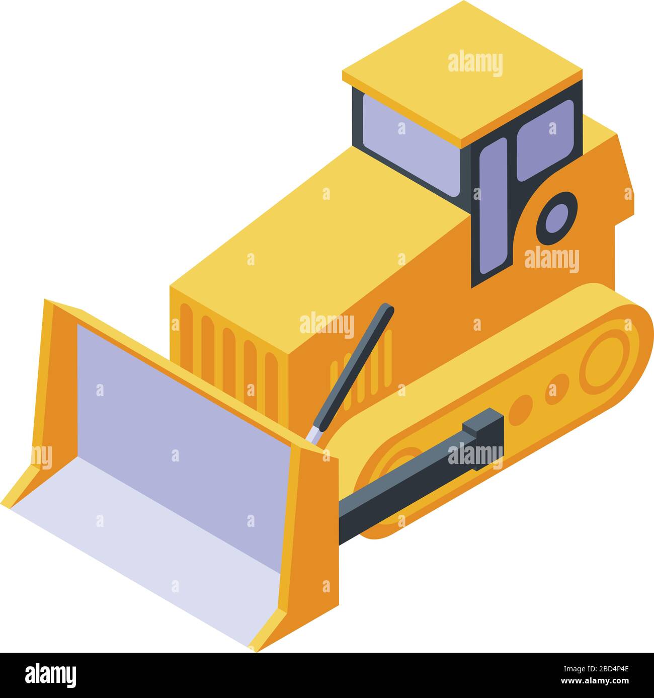 Bulldozer cawler machine icon, isometric style Stock Vector