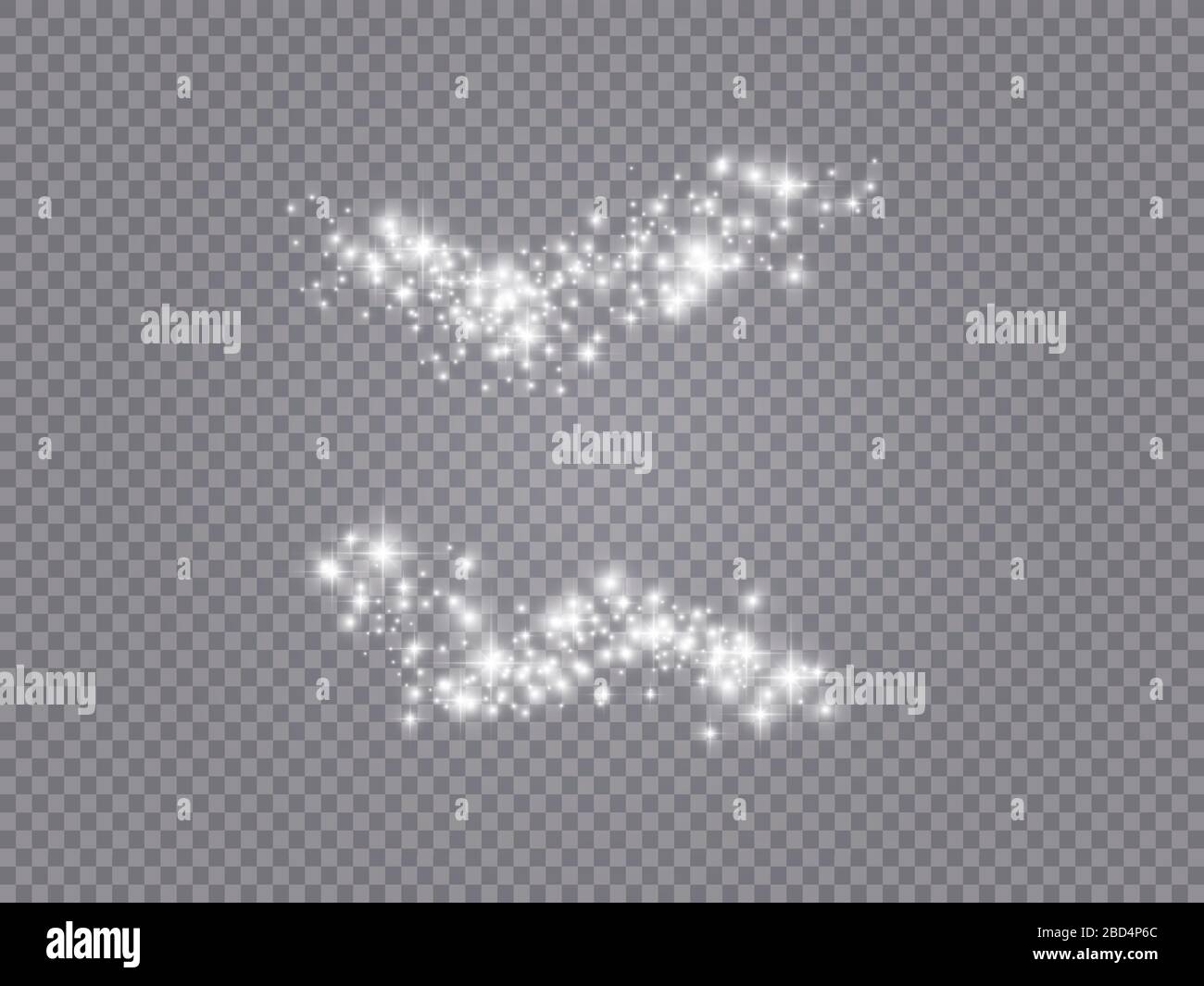 Glowing light effect with many glitter particles isolated on ...