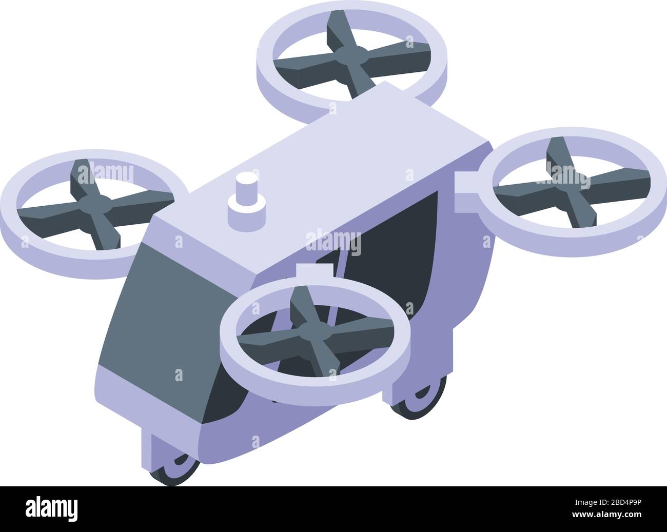 Unmanned taxi drone icon, isometric style Stock Vector