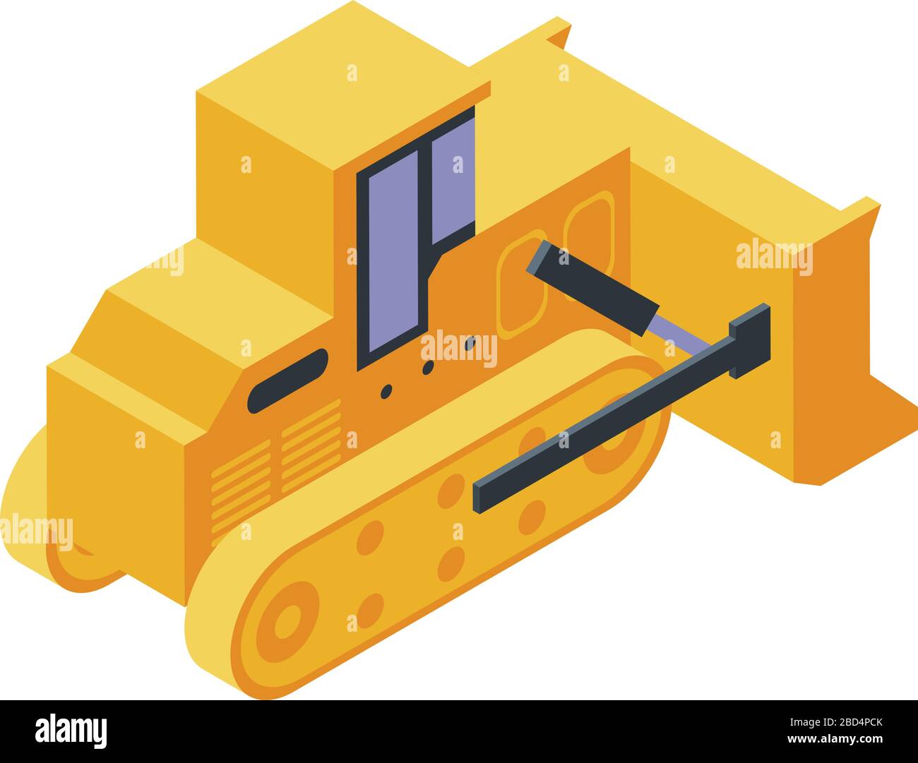 Bulldozer tractor icon, isometric style Stock Vector
