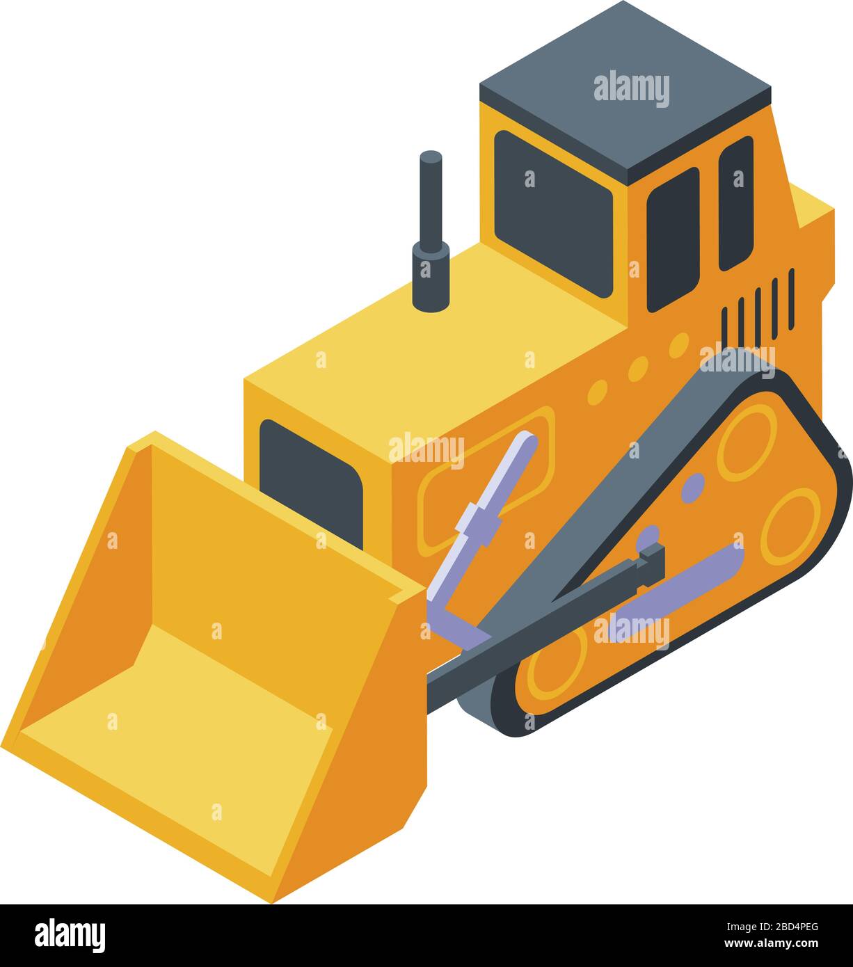 Cawler bulldozer icon, isometric style Stock Vector