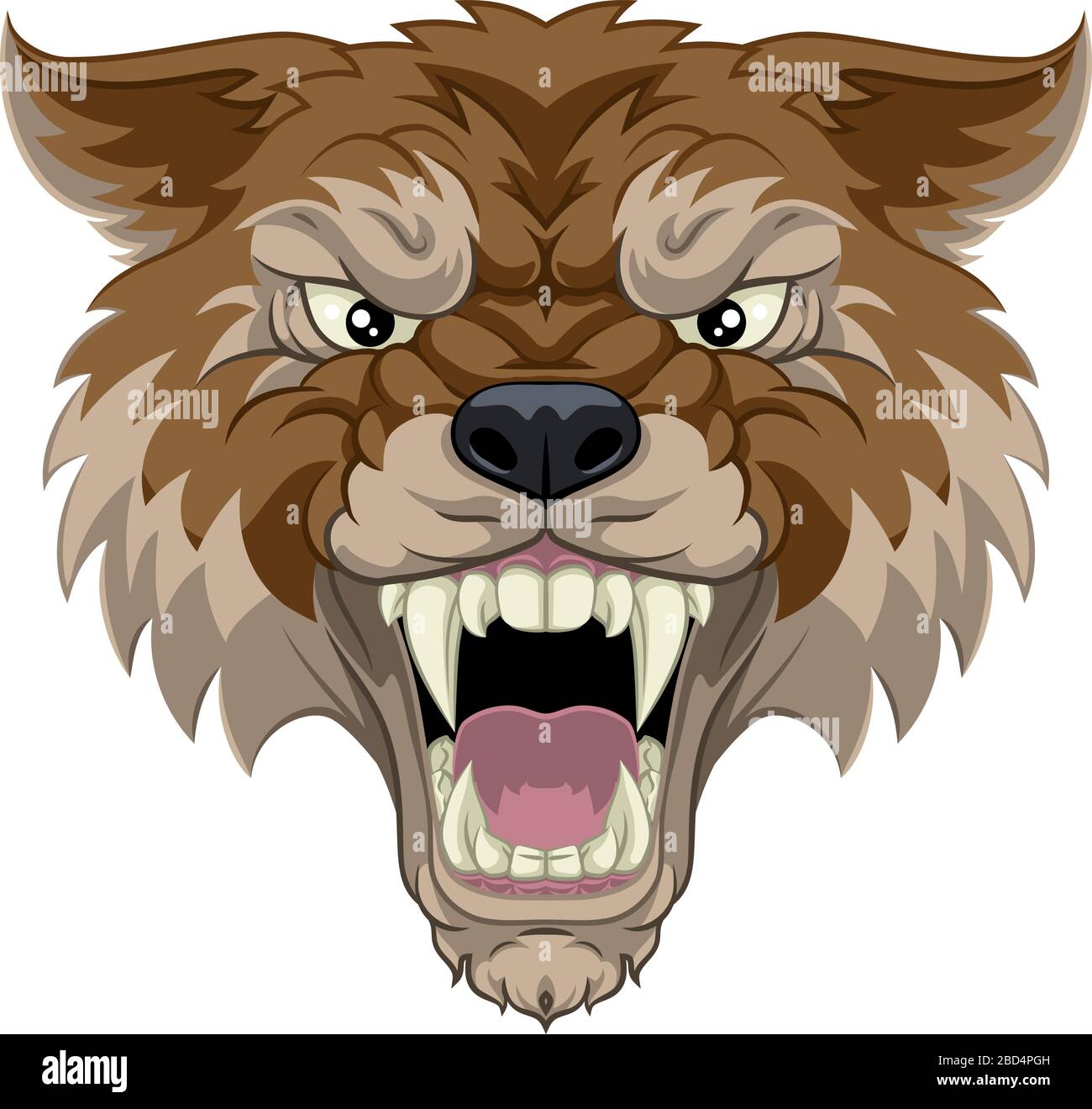 Wolf or Werewolf Monster Scary Dog Angry Mascot Stock Vector